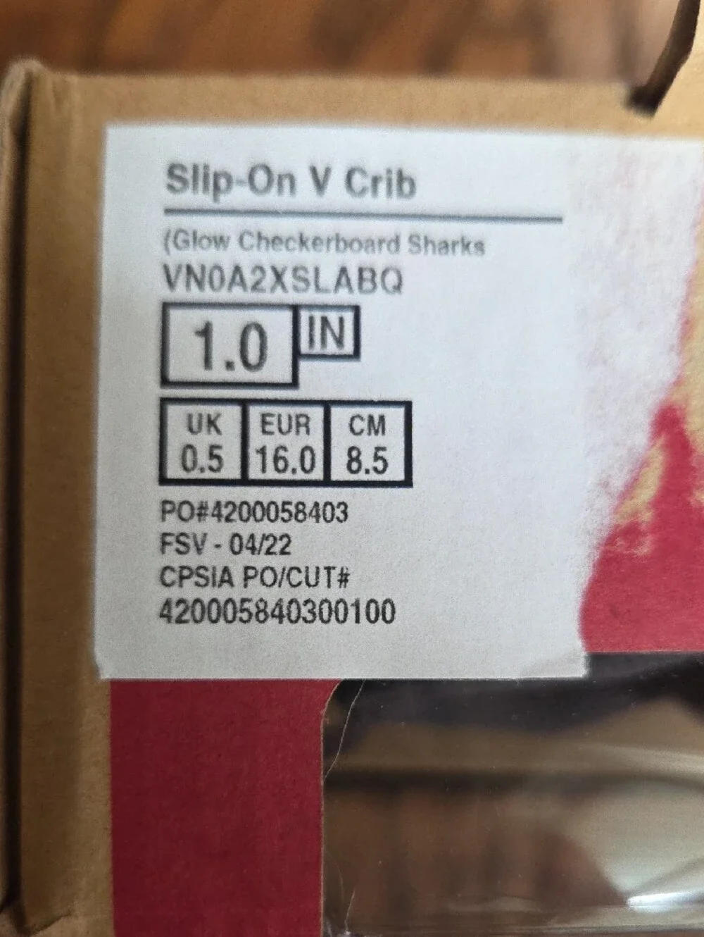Vans Baby's Blue & White Checkerboard Shark Fin Slip-On Crib Shoes